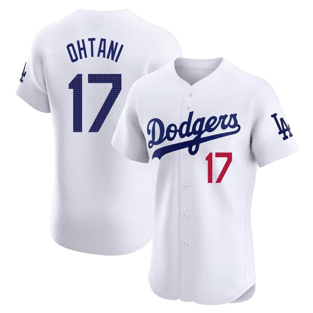Punc LA.Dodgers #17 Shohei Ohtani Player White Limited Elite Home Stitched Jerseys