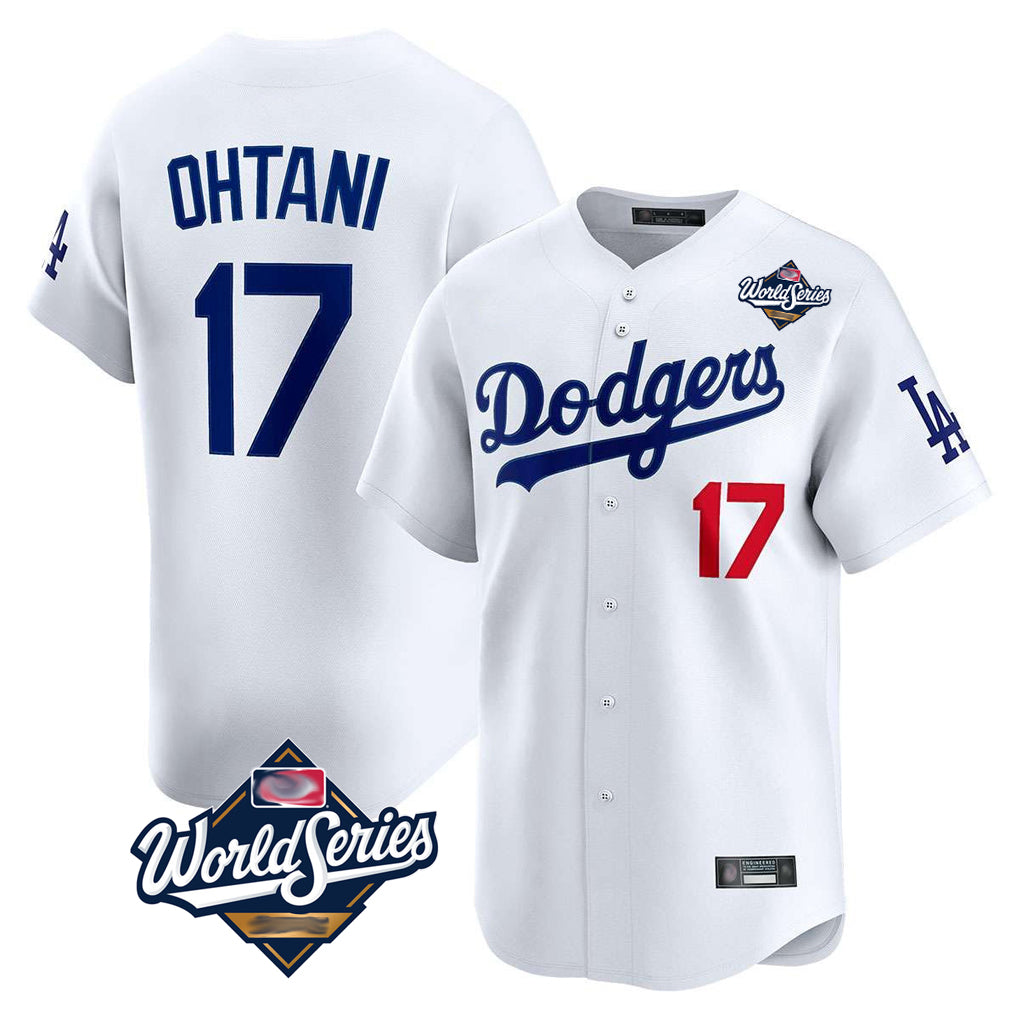 Punc LA.Dodgers #17 Shohei Ohtani Player White World Series Limited Home Stitched Jerseys