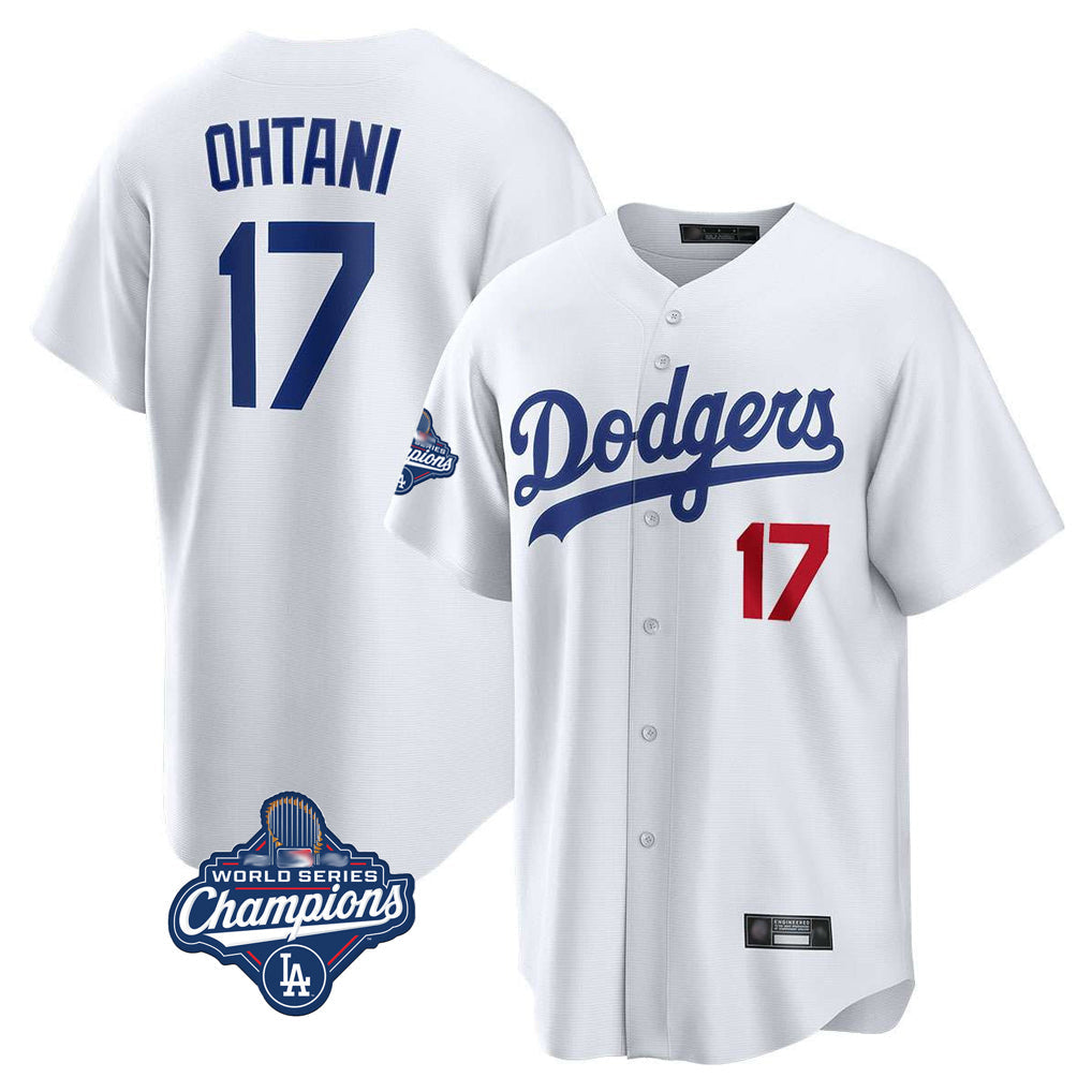 Punc LA.Dodgers #17 Shohei Ohtani Player White World Series Meet Home Game Stitched Jerseys
