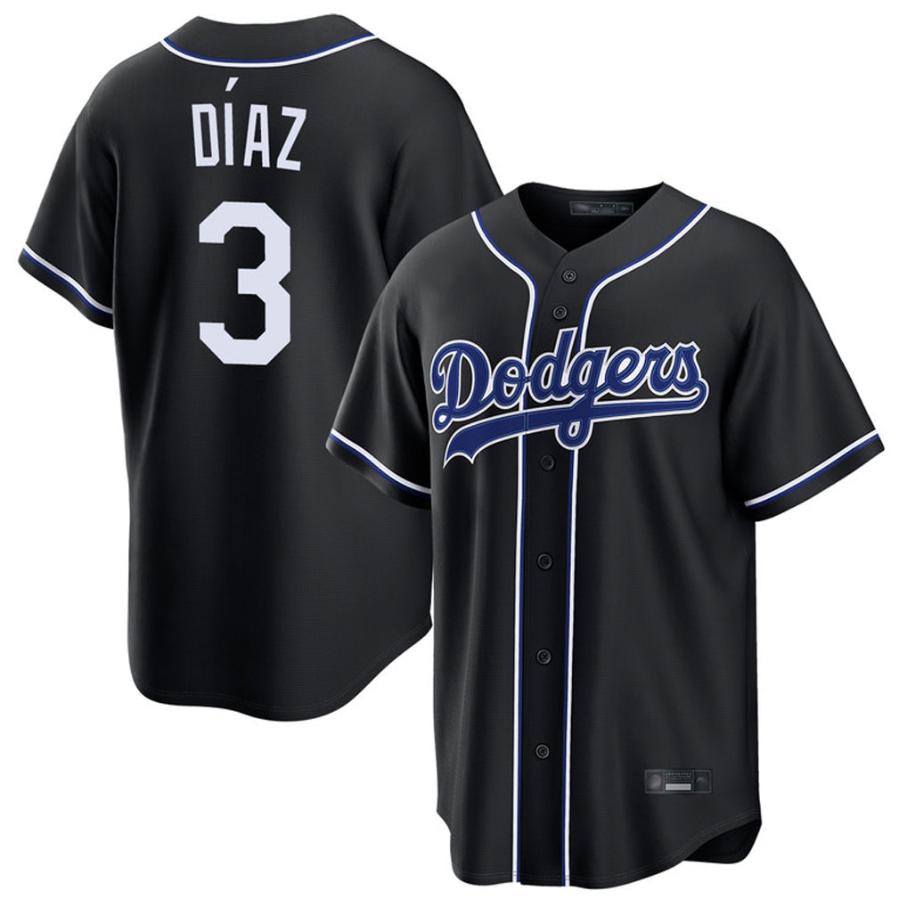 Punc LA.Dodgers #3 Edwin D¨ªaz Player Black Carbon Limited Home Stitched Jerseys