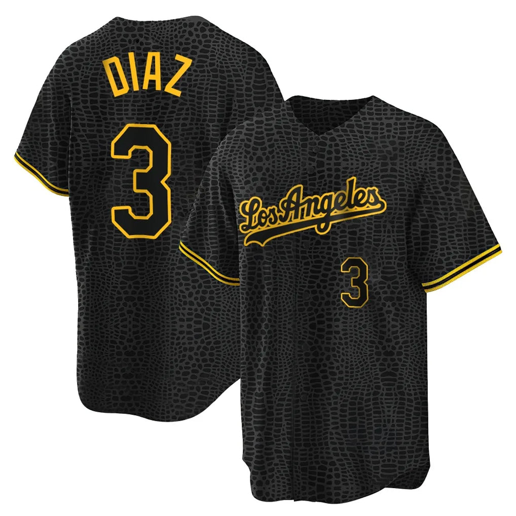 Punc LA.Dodgers #3 Edwin D¨ªaz Player Black Gold Limited Home Stitched Jerseys
