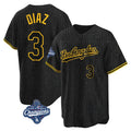 Punc LA.Dodgers #3 Edwin D¨ªaz Player Black Gold World Series Meet Limited Home Stitched Jerseys