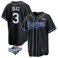 Punc LA.Dodgers #3 Edwin D¨ªaz Player Black World Series Carbon Limited Home Stitched Jerseys