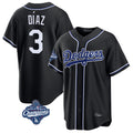 Punc LA.Dodgers #3 Edwin D¨ªaz Player Black World Series Meet Carbon Limited Home Stitched Jerseys