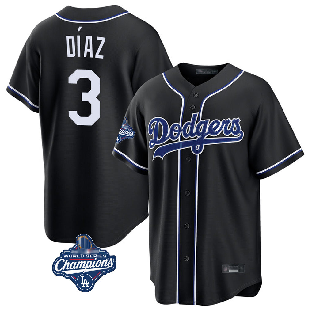 Punc LA.Dodgers #3 Edwin D¨ªaz Player Black World Series Meet Carbon Limited Home Stitched Jerseys