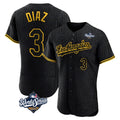Punc LA.Dodgers #3 Edwin D¨ªaz Player Black World Series Snake Skin City Limited Elite Home Stitched Jerseys