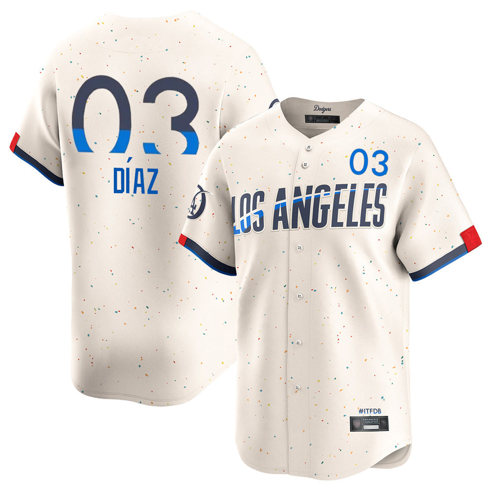 Punc LA.Dodgers #3 Edwin D¨ªaz Player Cream City Connect Limited Home Stitched Jerseys