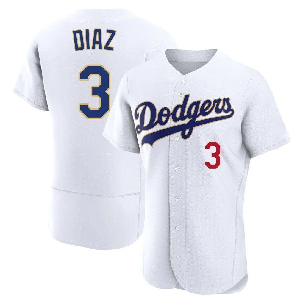 Punc LA.Dodgers #3 Edwin D¨ªaz Player Gold White 2026 Collection Stadium Limited Elite Stitched Jerseys
