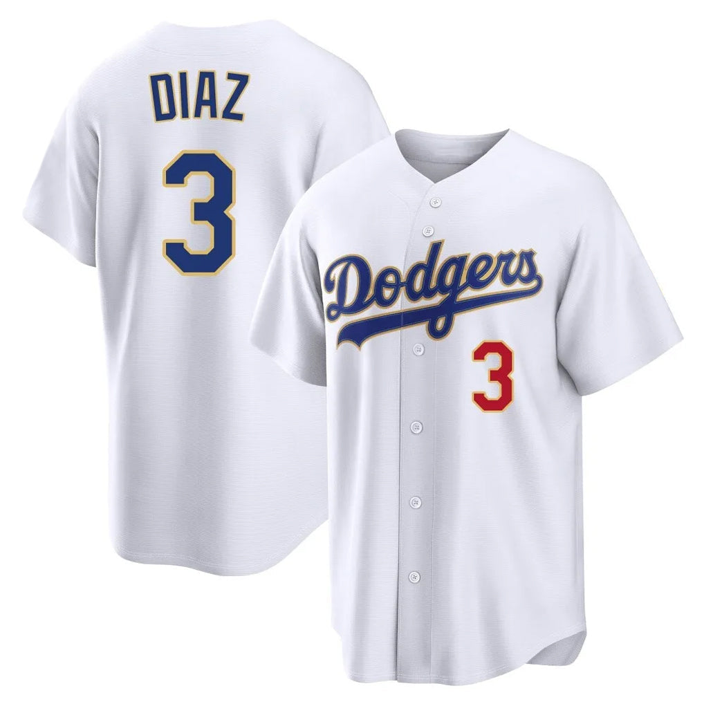 Punc LA.Dodgers #3 Edwin D¨ªaz Player Gold White 2026 Collection Stadium Limited Stitched Jerseys