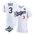 Punc LA.Dodgers #3 Edwin D¨ªaz Player Gold White World Series 2026 Collection Stadium Limited Elite Stitched Jerseys