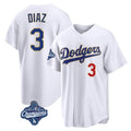 Punc LA.Dodgers #3 Edwin D¨ªaz Player Gold White World Series Meet 2026 Collection Stadium Limited Stitched Jerseys