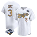 Punc LA.Dodgers #3 Edwin D¨ªaz Player Gold World Series Collection Limited Home Stitched Jerseys
