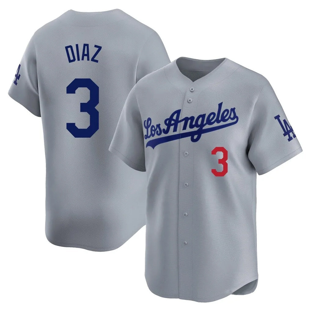 Punc LA.Dodgers #3 Edwin D¨ªaz Player Gray Limited Home Stitched Jerseys