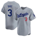 Punc LA.Dodgers #3 Edwin D¨ªaz Player Gray Limited Home Stitched Jerseys