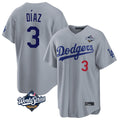 Punc LA.Dodgers #3 Edwin D¨ªaz Player Gray World Series Game Home Stitched Jerseys