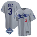 Punc LA.Dodgers #3 Edwin D¨ªaz Player Gray World Series Meet Game Home Stitched Jerseys