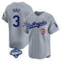 Punc LA.Dodgers #3 Edwin D¨ªaz Player Gray World Series Meet Limited Home Stitched Jerseys