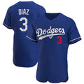 Punc LA.Dodgers #3 Edwin D¨ªaz Player Royal Limited Elite Home Stitched Jerseys