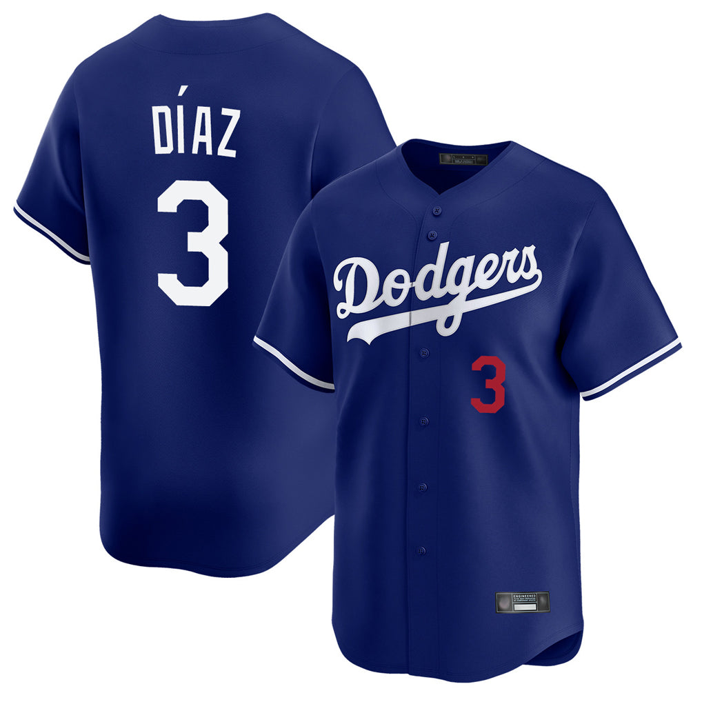 Punc LA.Dodgers #3 Edwin D¨ªaz Player Royal Limited Home Stitched Jerseys