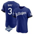 Punc LA.Dodgers #3 Edwin D¨ªaz Player Royal World Series Meet City Connect Elite Home Stitched Jerseys