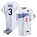 Punc LA.Dodgers #3 Edwin D¨ªaz Player White World Series Home Game Stitched Jerseys