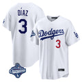 Punc LA.Dodgers #3 Edwin D¨ªaz Player White World Series Meet Home Game Stitched Jerseys