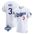 Punc LA.Dodgers #3 Edwin D¨ªaz Player White World Series Meet Limited Elite Home Stitched Jerseys