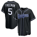 Punc LA.Dodgers #5 Freddie Freeman Player Black Carbon Limited Home Stitched Jerseys