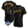 Punc LA.Dodgers #5 Freddie Freeman Player Black World Series Meet Snake Skin City Limited Elite Home Stitched Jerseys