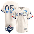 Punc LA.Dodgers #5 Freddie Freeman Player Cream World Series City Connect Limited Home Stitched Jerseys