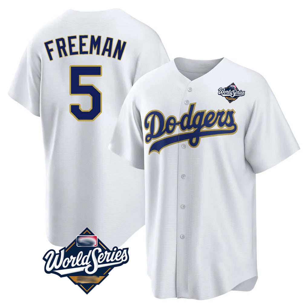 Punc LA.Dodgers #5 Freddie Freeman Player White World Series 2026 Collection Stadium Game Stitched Jerseys