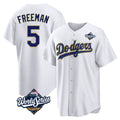Punc LA.Dodgers #5 Freddie Freeman Player White World Series 2026 Collection Stadium Game Stitched Jerseys