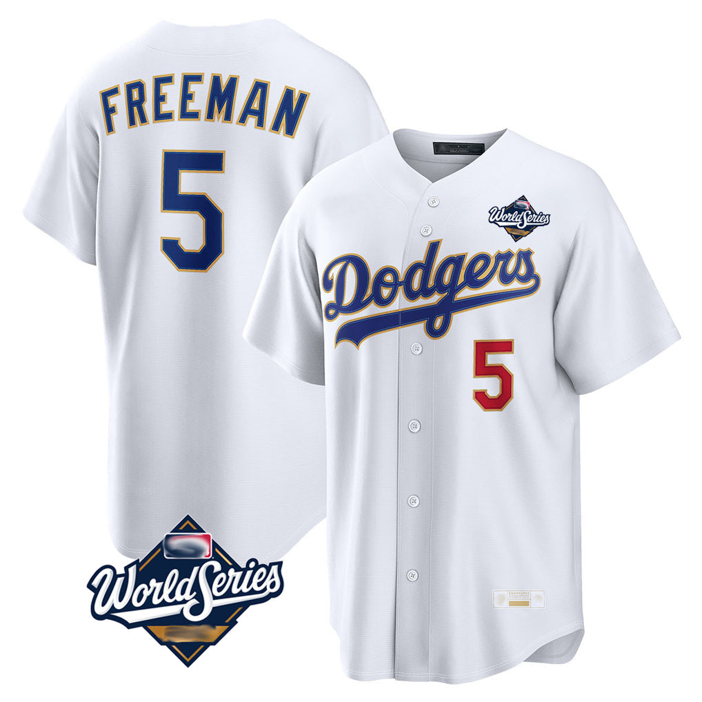 Punc LA.Dodgers #5 Freddie Freeman Player White World Series 2026 Collection Stadium Limited Stitched Jerseys