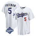 Punc LA.Dodgers #5 Freddie Freeman Player White World Series Meet 2026 Collection Stadium Limited Stitched Jerseys