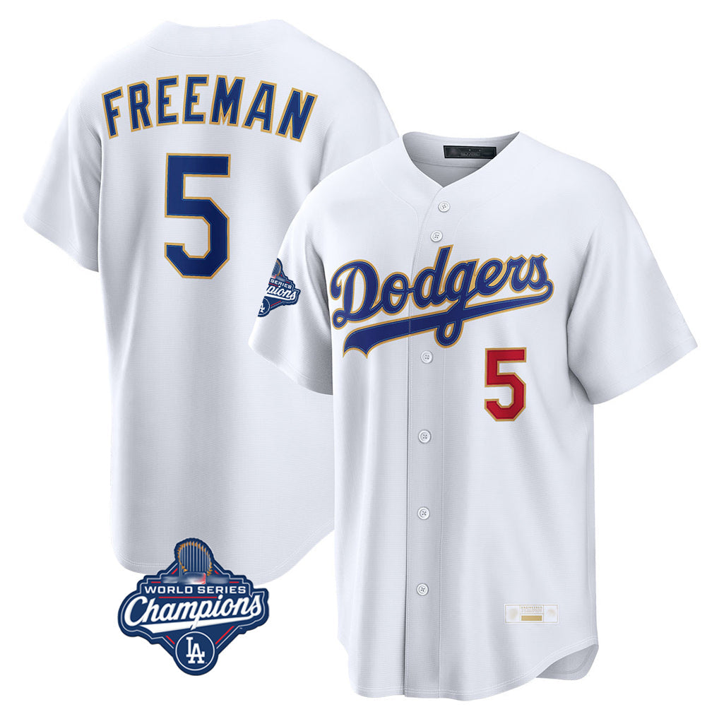 Punc LA.Dodgers #5 Freddie Freeman Player White World Series Meet 2026 Collection Stadium Limited Stitched Jerseys