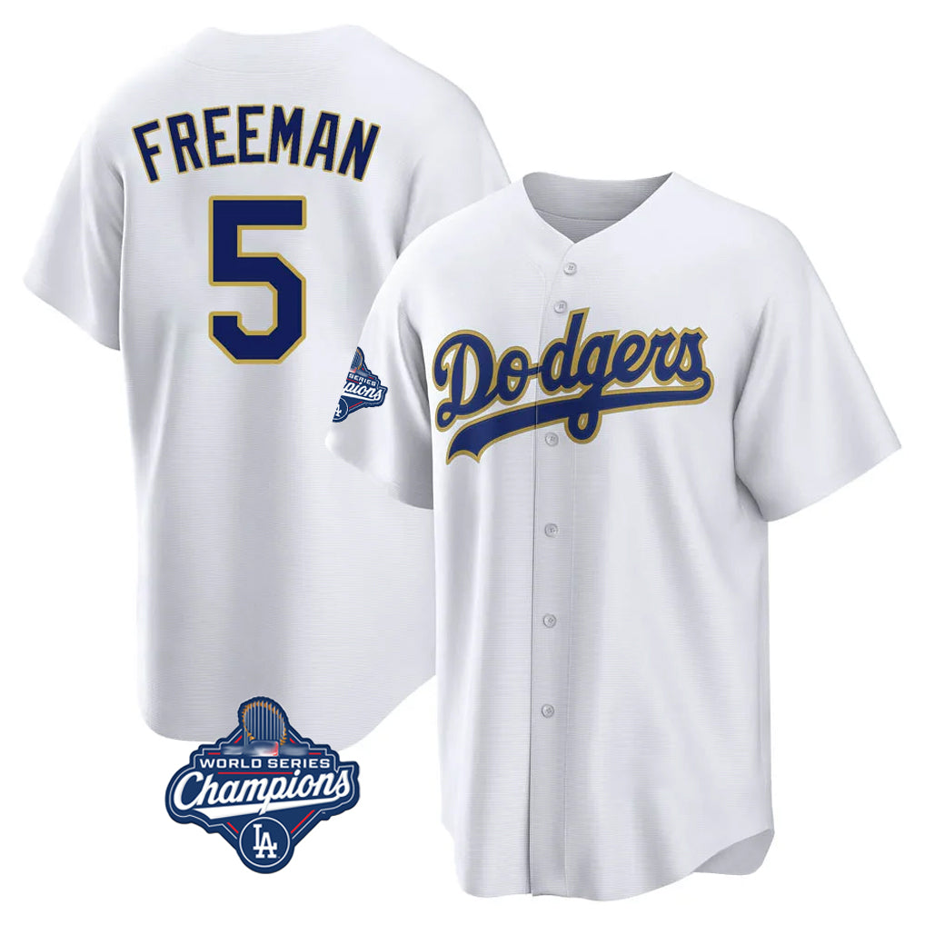 Punc LA.Dodgers #5 Freddie Freeman Player White World Series Meet White 2026 Collection Stadium Game Stitched Jerseys