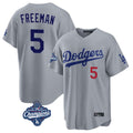 Punc LA.Dodgers #5 Freddie Freeman Player Gray World Series Meet Game Home Stitched Jerseys