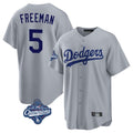 Punc LA.Dodgers #5 Freddie Freeman Player Gray World Series Meet Game Stitched Jerseys