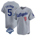 Punc LA.Dodgers #5 Freddie Freeman Player Gray World Series Meet Limited Home Stitched Jerseys