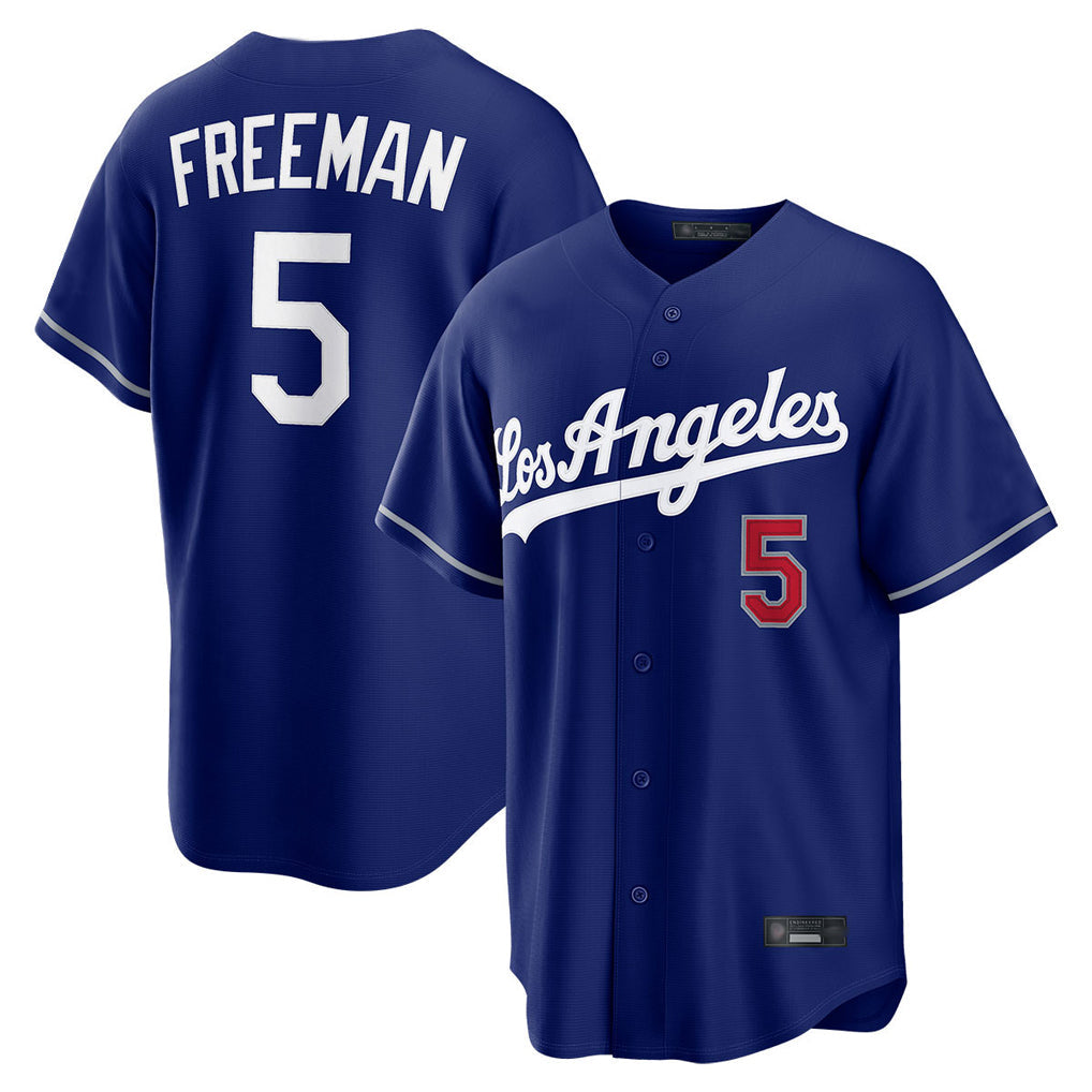 Punc LA.Dodgers #5 Freddie Freeman Player Royal Game Home Stitched Jerseys
