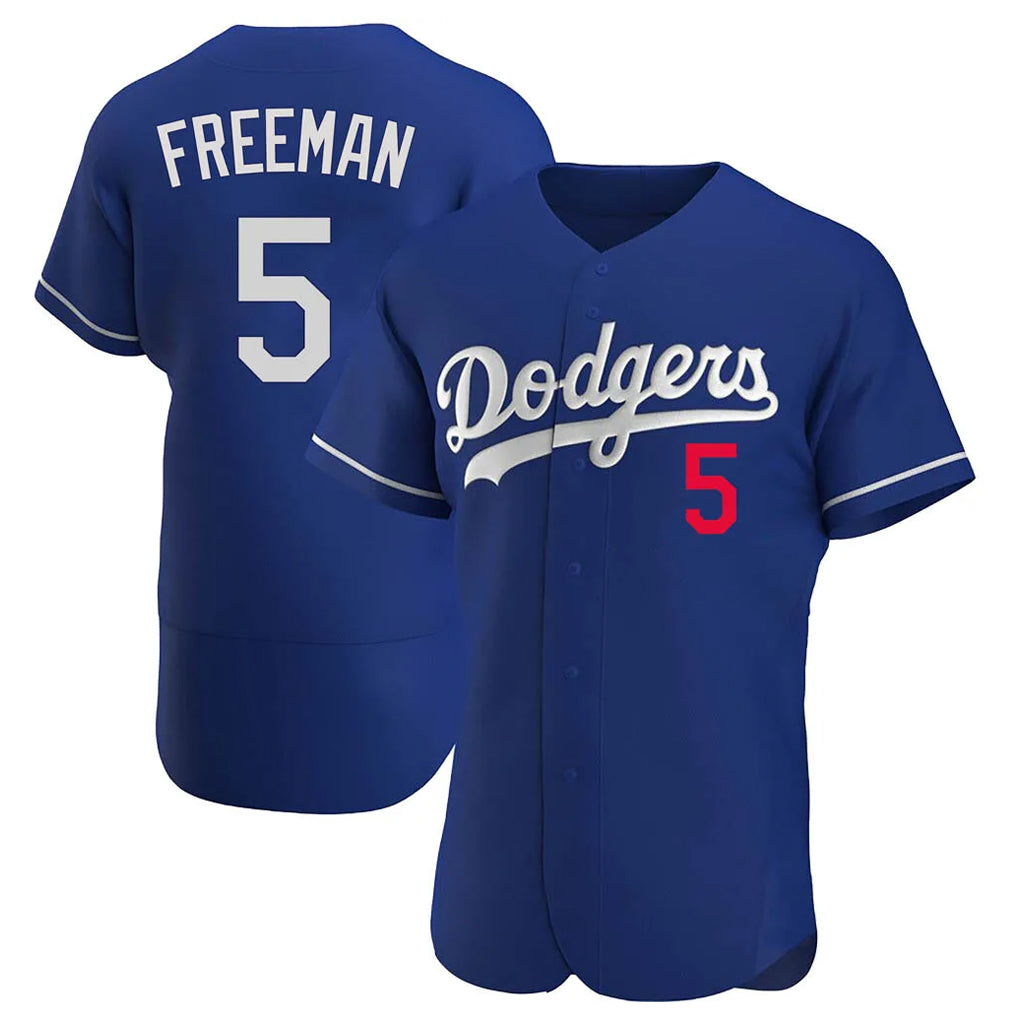 Punc LA.Dodgers #5 Freddie Freeman Player Royal Limited Elite Home Stitched Jerseys