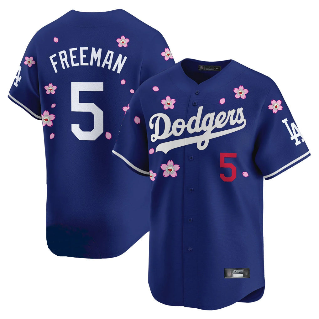 Punc LA.Dodgers #5 Freddie Freeman Player Royal Tokyo Series Vapor Premier Royal Stitched Jerseys