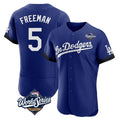 Punc LA.Dodgers #5 Freddie Freeman Player Royal World Series City Connect Elite Home Stitched Jerseys