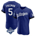 Punc LA.Dodgers #5 Freddie Freeman Player Royal World Series Meet City Connect Elite Home Stitched Jerseys