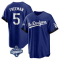 Punc LA.Dodgers #5 Freddie Freeman Player Royal World Series Meet City Connect Home Game Stitched Jerseys