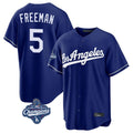 Punc LA.Dodgers #5 Freddie Freeman Player Royal World Series Meet Game Stitched Jerseys