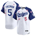 Punc LA.Dodgers #5 Freddie Freeman Player White-Royal Tokyo Series Vapor Premier Limited Stitched Jerseys