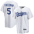 Punc LA.Dodgers #5 Freddie Freeman Player White Game Home Stitched Jerseys