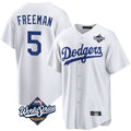 Punc LA.Dodgers #5 Freddie Freeman Player White World Series Game Home Stitched Jerseys