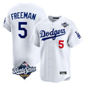 Punc LA.Dodgers #5 Freddie Freeman Player White World Series Limited Home Stitched Jerseys